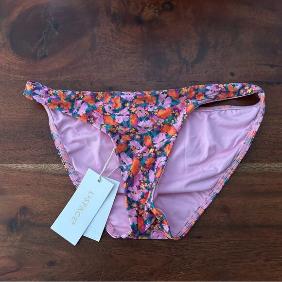 L*Space Camacho Bikini Bottom Swim Floral Pink Positively Poppies NWT Size XS - Picture 1 of 6